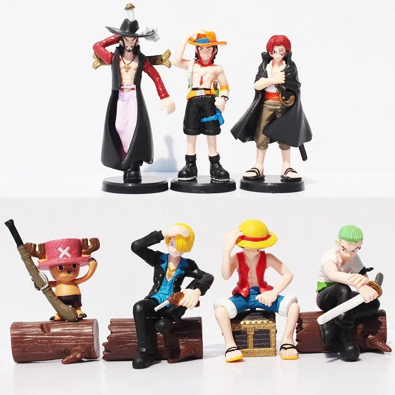 Anime One Piece Luffy Zoro Mihawk Ace Sanji Shanks Chopper PVC Action