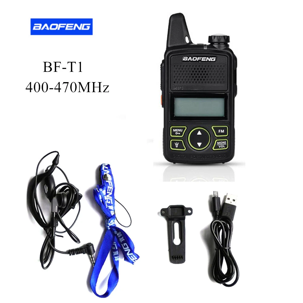 BAOFENG T1 портативная мини рация двухсторонняя УВЧ 400 470 МГц 20 каналов FM CB портативный