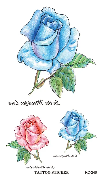 

Daily Hot Sale Women Sexy Arm Shoulder Water Transfer Tatoo Waterproof Temporary Tattoo Sticker Blue Pink Rose Flower