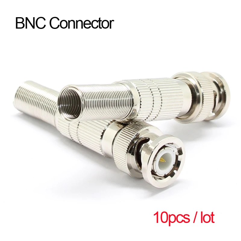 10pcs BNC Connector Male Compression Coax CCTV Cable Connectors BNC