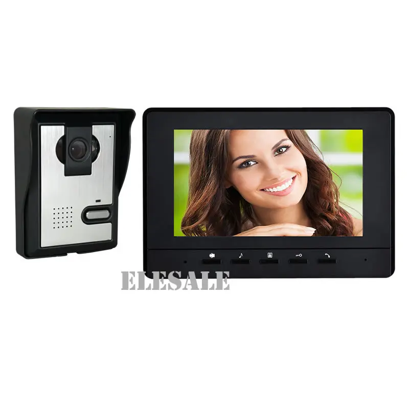 

7" Wired Video Door Phone Intercom Doorbell System 700TVL Camera Color Monitor Night Vision Unloc