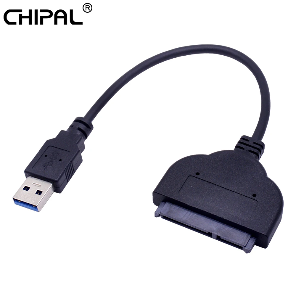 

CHIPAL 100pcs USB 3.0 to SATA 3.0 Cable Adapter 5Gbps USB3.0 to Serial ATA III 22 Pin Converter for 2.5" SSD HDD Hard Disk Drive
