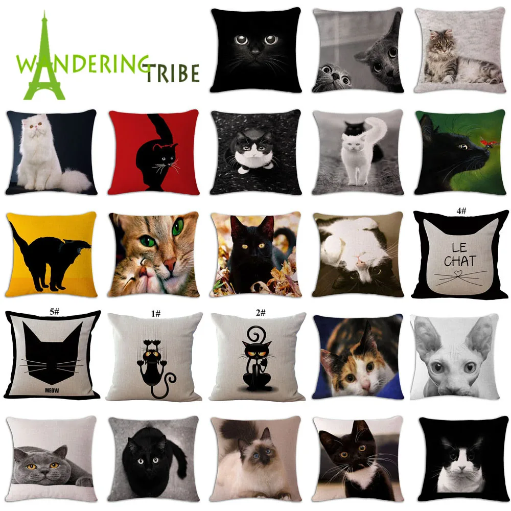 Tribu Nomade Nouveau Dessin Animé Beau Chat Noir Blanc