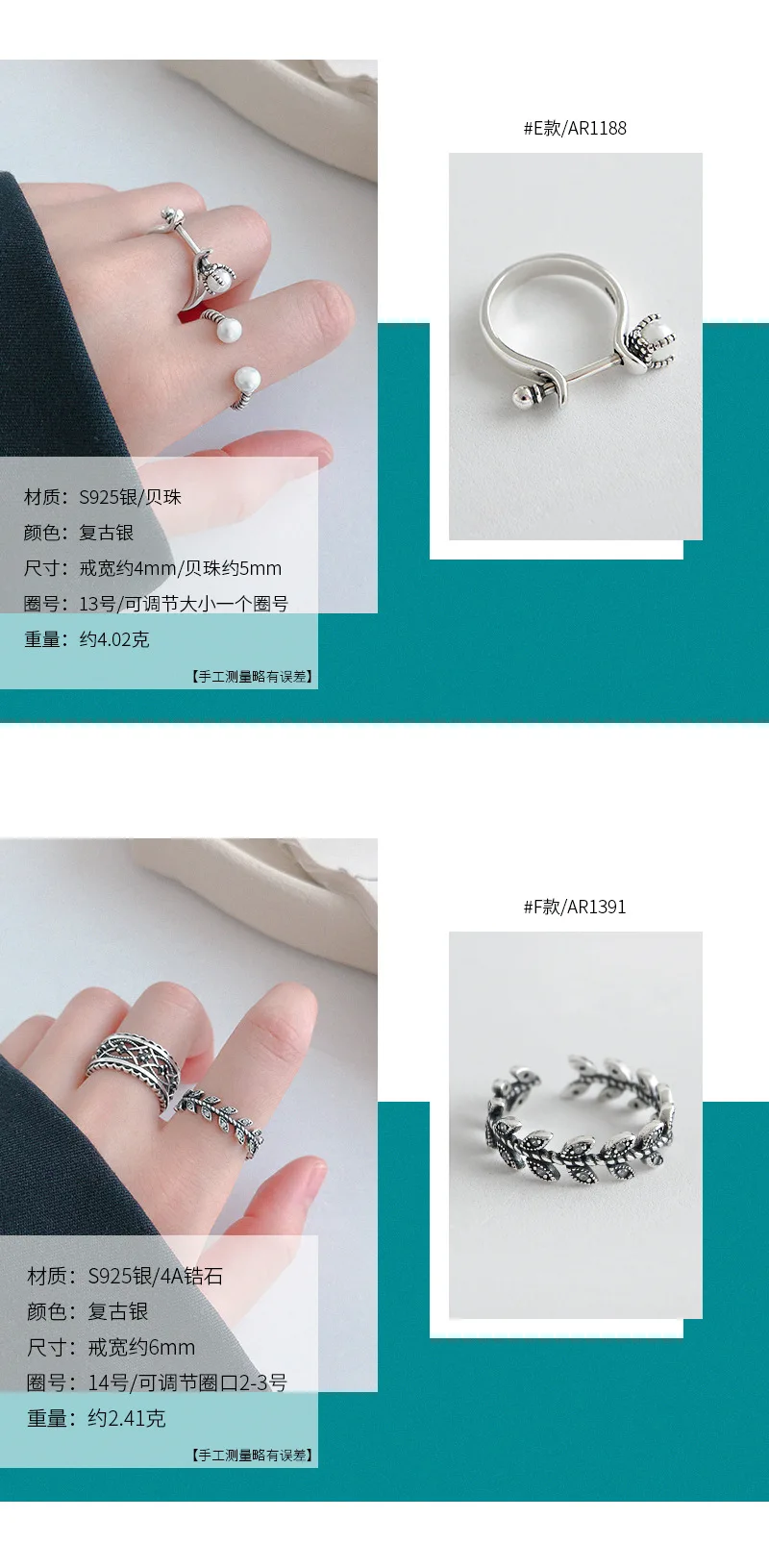 SHANICE, настоящий камень, 925 пробы, серебряные, открытые кольца для мужчин и женщин, в стиле панк, тайское серебро, с кубическим цирконием, кольцо, вечерние ювелирные изделия