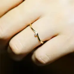 Простой золотое покрытие с кубическим цирконием кончик пальца кольцо панк V Форма миди кольца для Для женщин волны Свадебные bague ювелирные