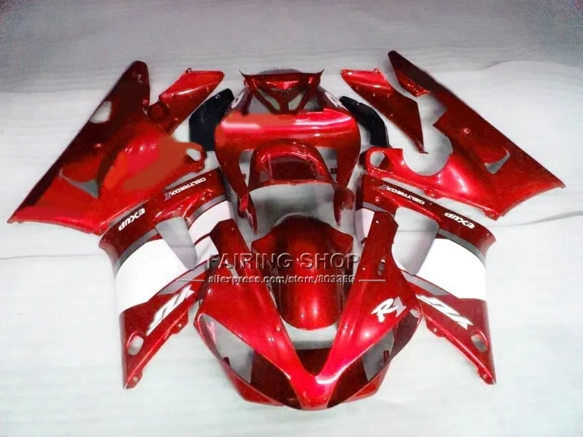 EXUP Обтекатели для мотоцикла YAMAHA красный белый YZFR1 2000 2001 yzf 1000 YZF R1 00 01 ABS Пластиковые