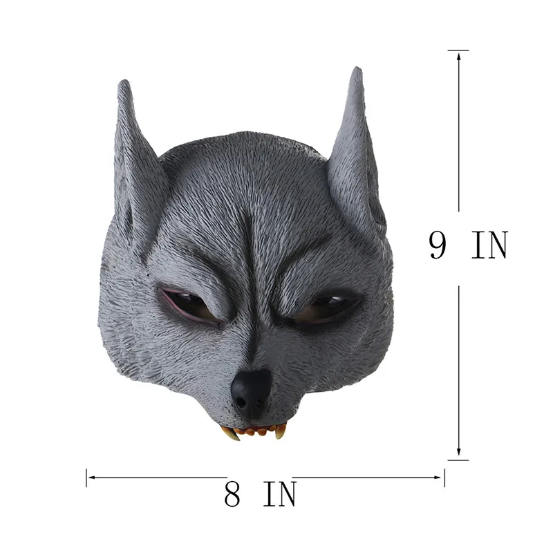 Animal Wolf Head Half Face Latex Party Mask Halloween Dance Party Costume New Year XMAS Masks Theater Toys Fancy Dress Festival (5)
