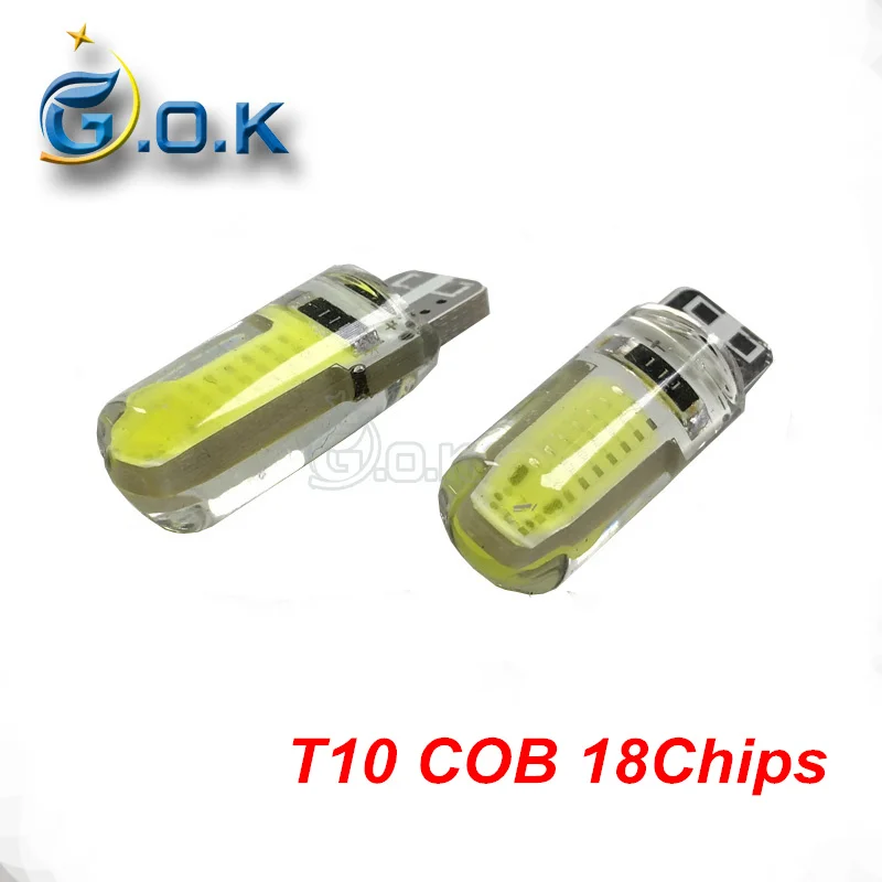

2pcs/lot Crystal T10 cob t10 silicone w5w 168 501 194 12V Led Interior Lighting Bulb License Plate Car Styling