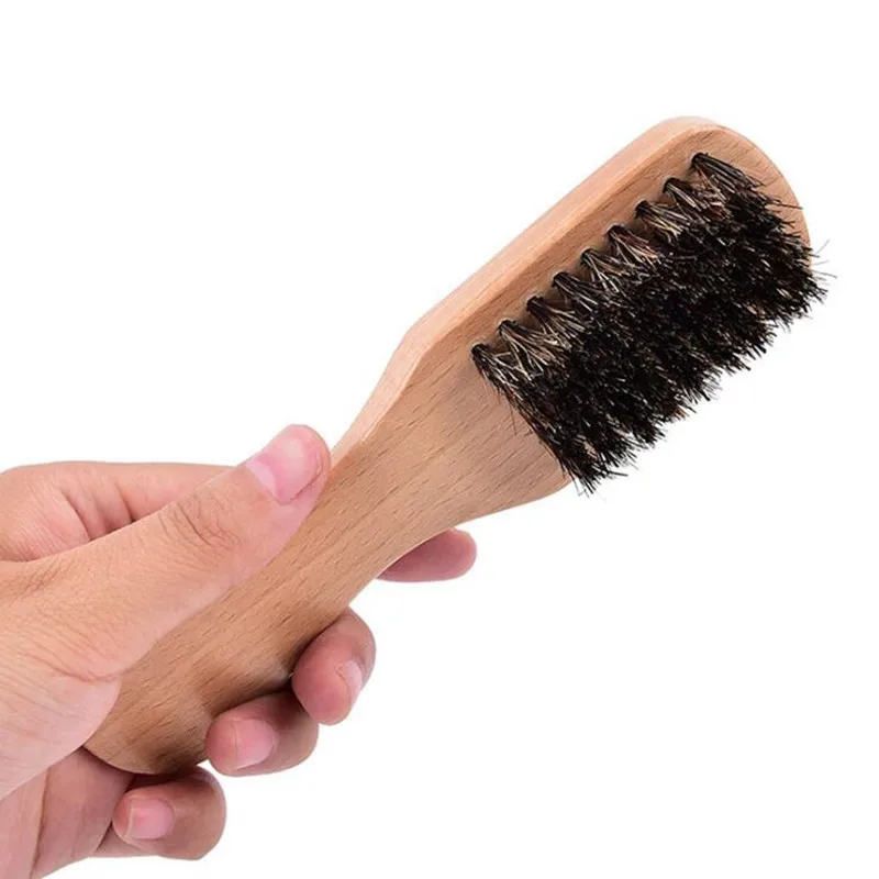 

1 Pc Beard Brush Beech Handle Boar Bristle Hairbrush Anti-static Hairdressing Scalp Massage Comb