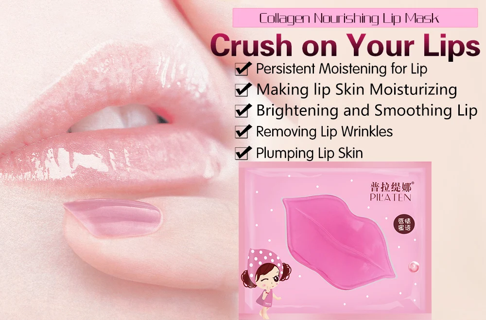 PILATEN  Lip Mask Pads Crystal Lip Moisture Essence Anti Ageing Wrinkle Patch Lip Enhancer