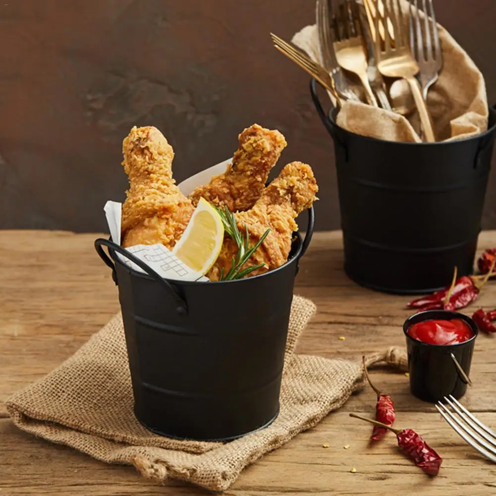 2018 innovador Mini cubo de hielo negro patatas fritas barril de hierro negro cubo de hielo patatas fritas pequeño cubo cafetería Bar especial 2018 innovador Mini cubo de hielo negro patatas fritas barril de hierro negro cubo de hielo patatas fritas pequeño cubo cafetería Bar especial