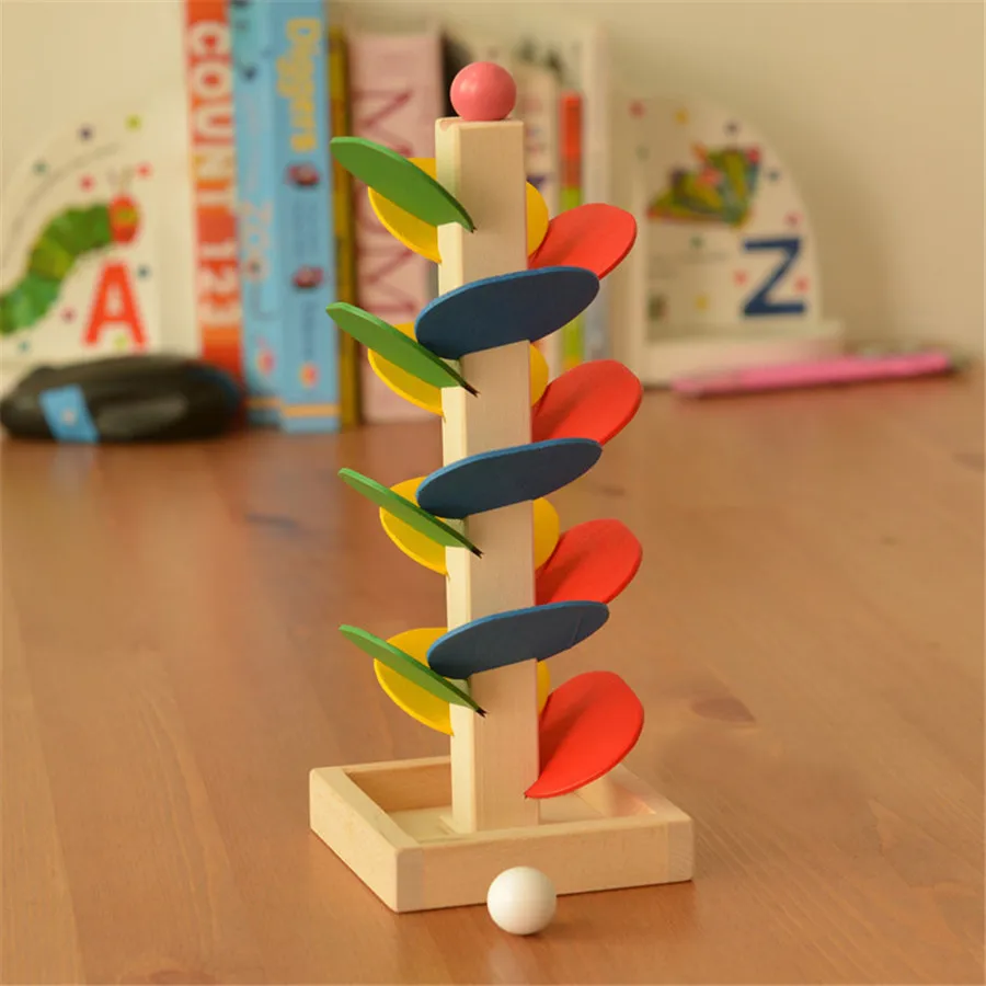 children Montessori Educational Toy Wooden toy Tree Marble 