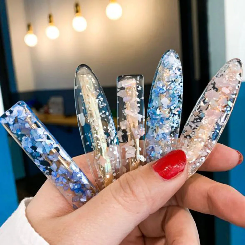 

1 Pcs Women Acetic Acid Fragment Hairpin Girl Hair Clip Geometry Barrettes Water drop Hair grips Hair Accessories for Women