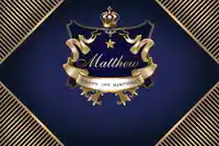 Custom Crown Prince Black And Gold Navy Striped Birthday backdrop High quality Computer print party background
