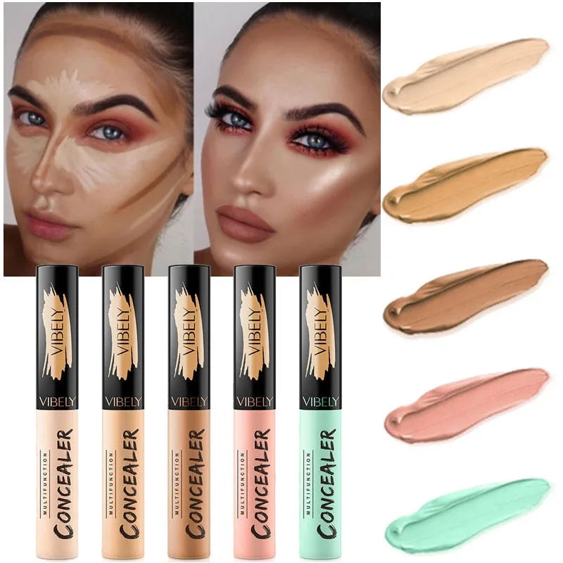

5 Color Liquid Concealer Cream Contour Full Cover Face Makeup Facial Eye Dark Circle Pores Correctors Concealer Stick