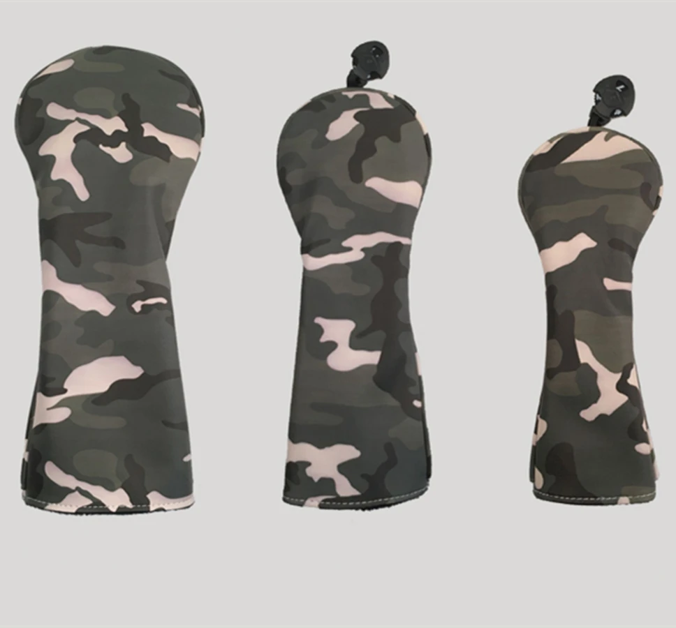 Camouflage Golf Clubs Headcovers Set for Woods Golf Driver Fairway