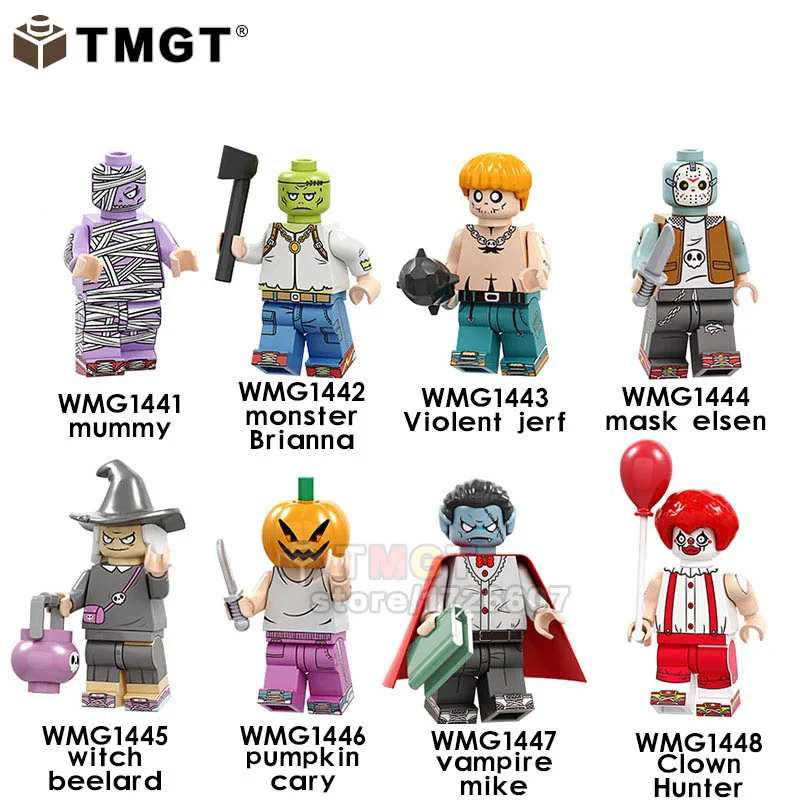 

Single Sale Halloween Pumpkin Cary Mummy Carton and Movie TV Character Witch Beelard Building Block Models Toys Kid
