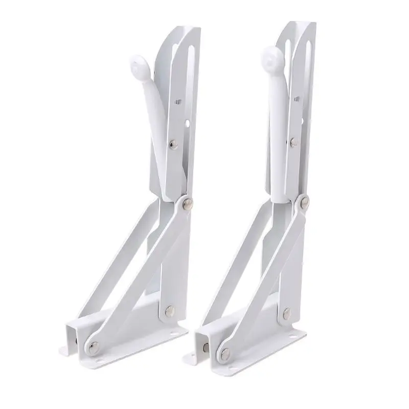 

2PCS Triangular Folding Bracket With Screws Metal Release Catch Support Bench Table Shelf