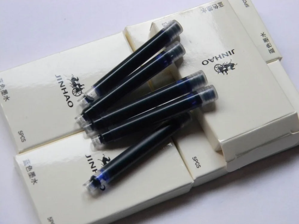 25 шт синяя перьевая ручка чернила заправка конвертер картриджи-насосы ручка заправка