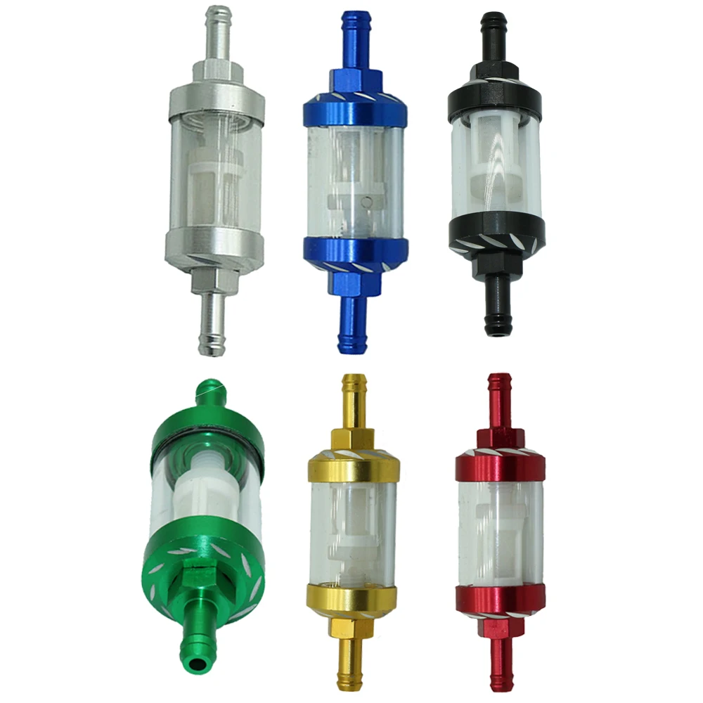 Universal Automobile Motorcycle CNC Transparent Tube Washable Fuel Petrol Filters Diesel Inline