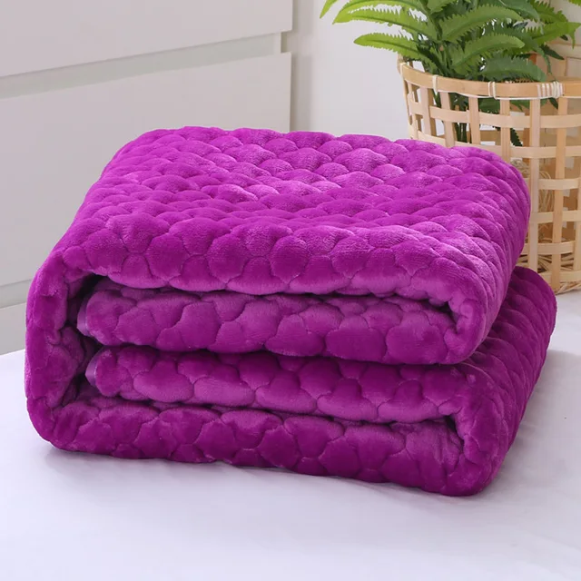 New Thick Coral Fleece Mattress Covers Solid Double Mattress Bed ...