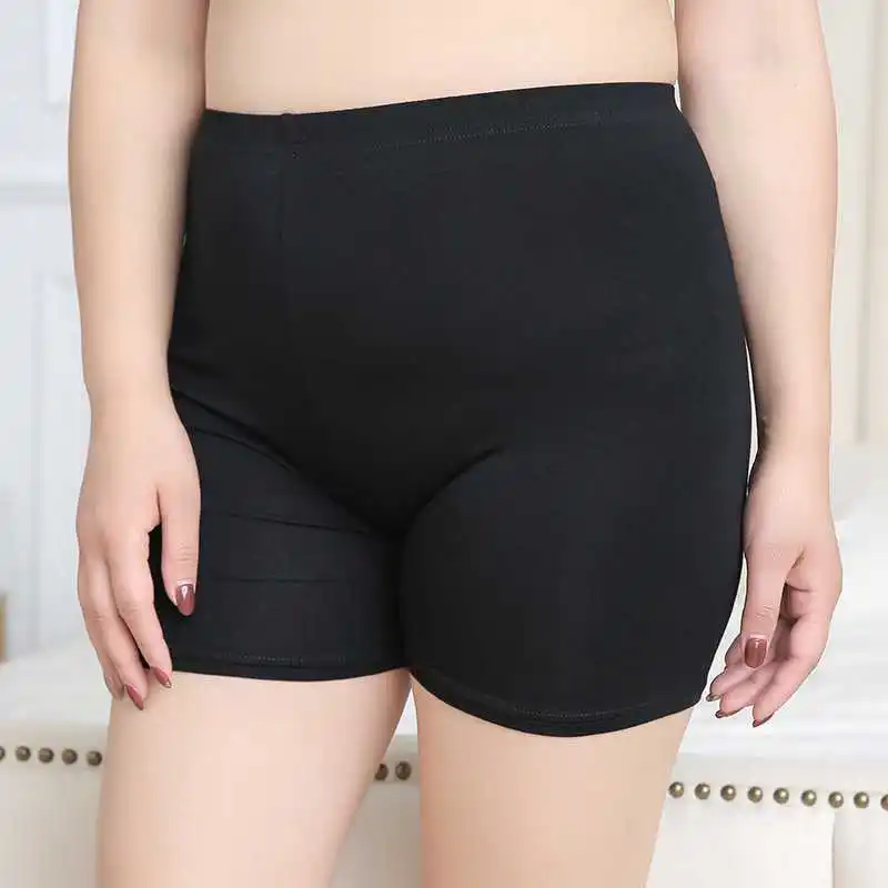 lady plus size 3xl 5xl modal shorts women summer elastic solid black ...