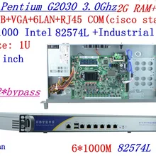 Поддержка ROS Mikrotik PFSense Panabit Wayos 1U Серверная сеть с 6*82574 в Intel Pentium G2030 3,0 ГГц с 2 Гб ОЗУ 8 ГБ SSD