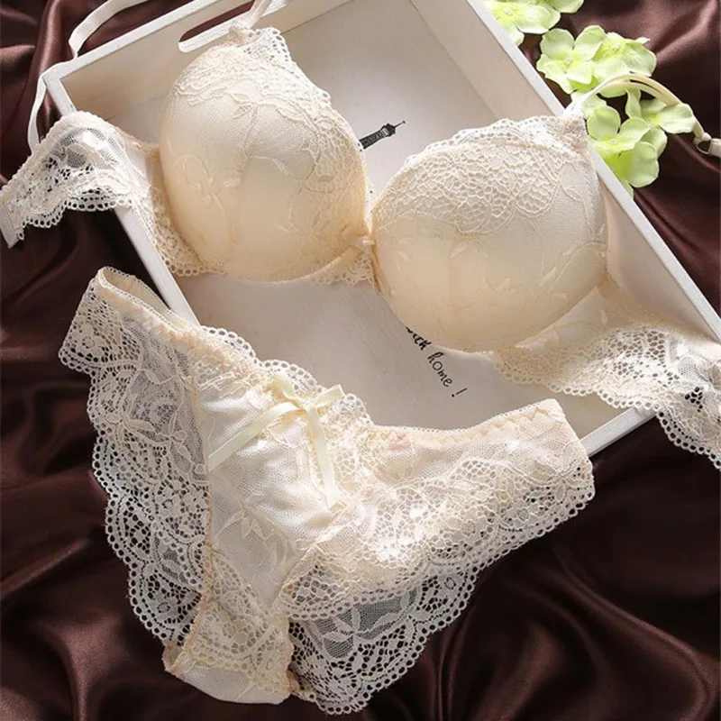 

10PCS Sexy Lingerie Set Women Lace Push Up 3/4 Cup Underwire Bra See-through Lace Panty Bralette Underwear Lingeries Wholesale