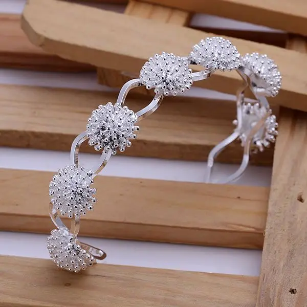 

B141 Hot sale sterling-silver-jewelry bracelets for women Wholesale free shipping charm fashion 925 jewelry Fireworks Bangle