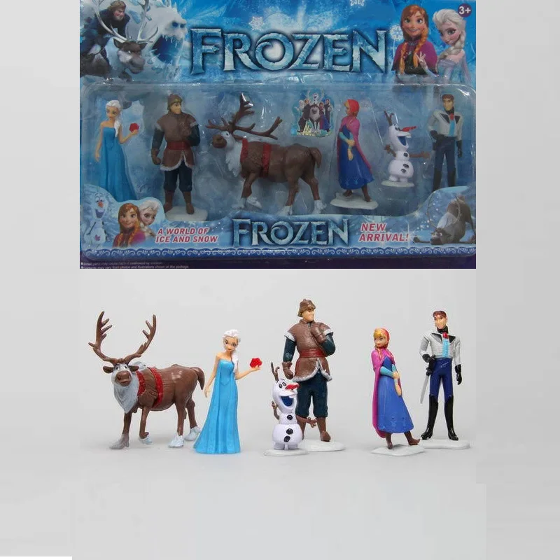 Disney Toys For Kids 6 Pcs/Set Cartoon Action Figures Frozen Anime Fashion Figures Juguetes Anime Models Tq0127