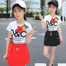 Одежда для маленьких девочек летние детские комплекты аппликация на футболку для девочек+ короткие штаны, костюм милая Одежда для маленьких девочек подарок на день рождения