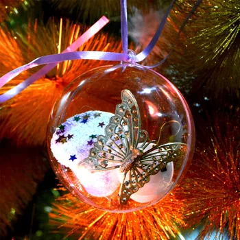 

30Pcs Christmas Tress Decorations Ball Transparent Open Plastic Clear Bauble Ornament Gift Present Box Decoration Xmas Ornaments