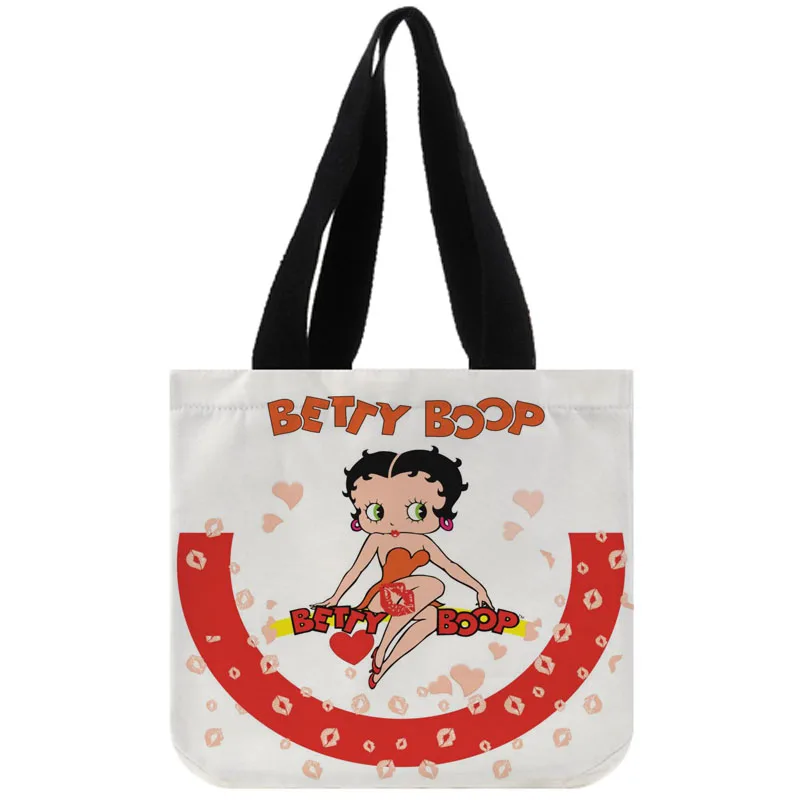 Сумка-тоут из хлопка и холста на заказ Betty Boop Shopping Складная многоразовая сумка с собственным логотипом оптом - Цвет: 33