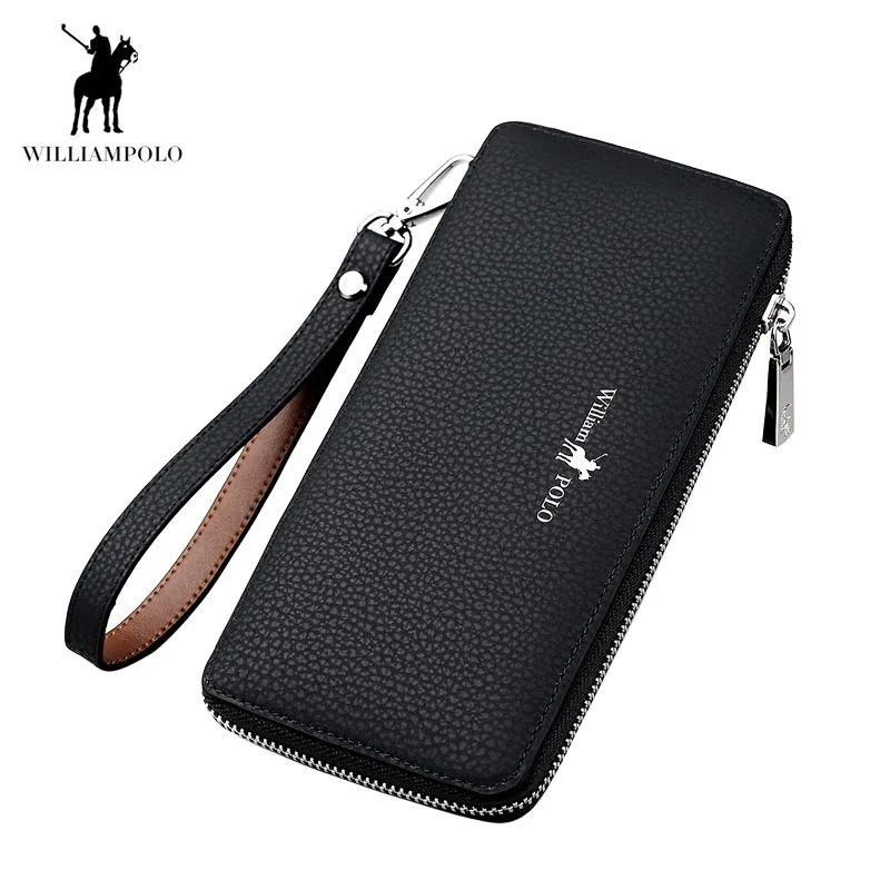 Williampolo fashion brand men wallets split leather long zipper clutch purse business male phone wallet Williampolo fashion brand men wallets split leather long zipper clutch purse business male phone wallet