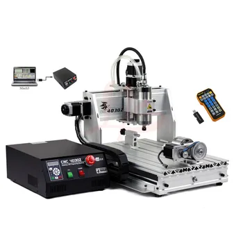 

4 axis small wood milling machine 3040 800w diy cnc machine with mach3 remote control for hobby