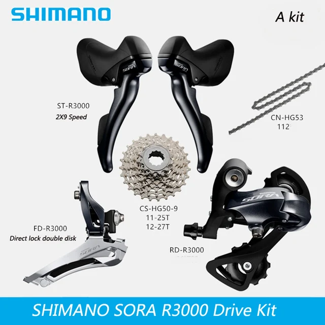 SHIMANO SORA R3000 2x9 18S Speed Road Bike Derailleur Kit Bike