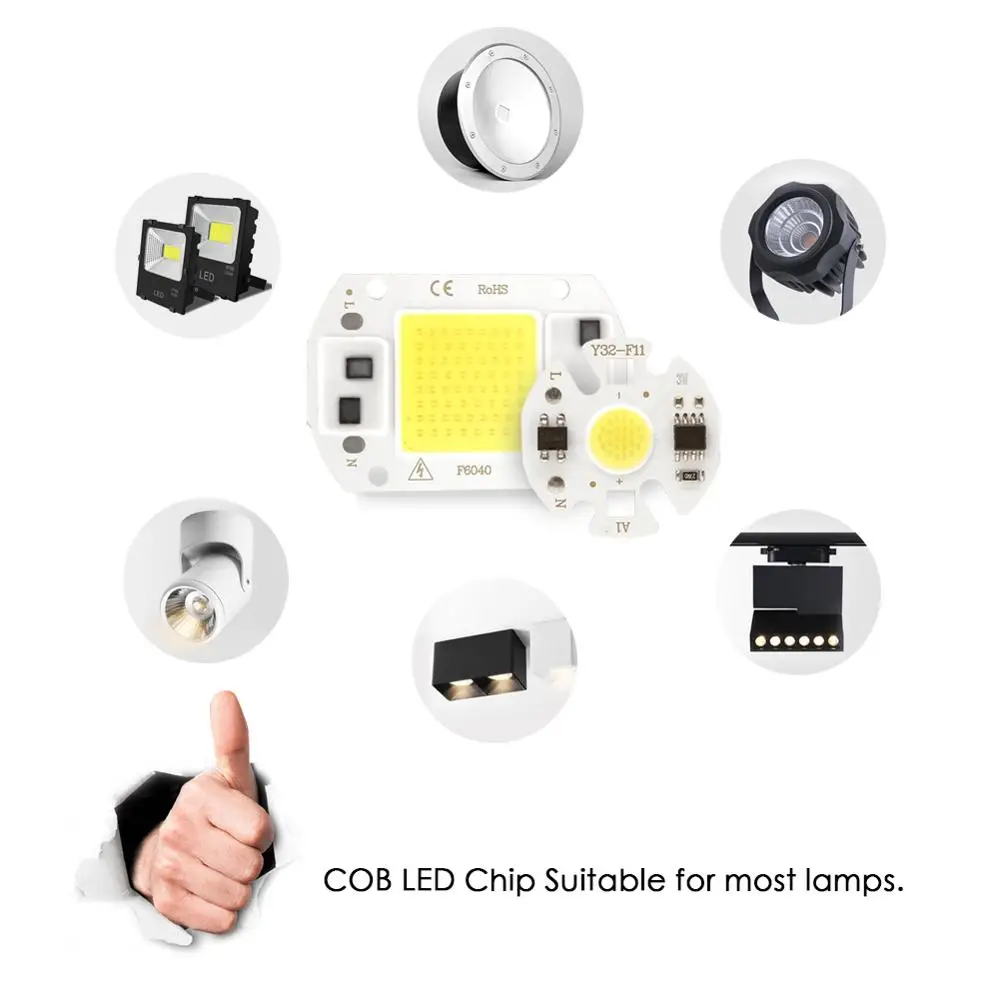 Светодиодный COB чип Smart IC встроенная модель Y32 точечный светильник 110 В 220 без