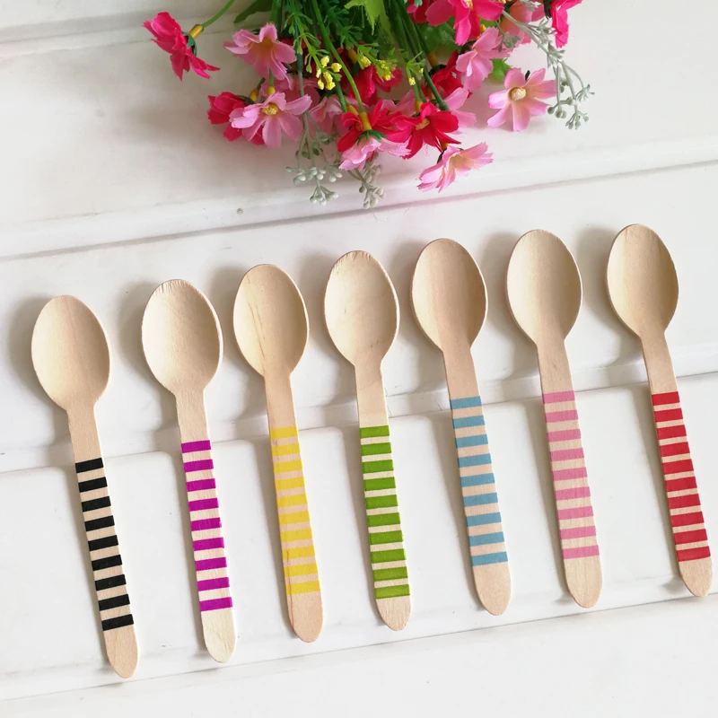 Economical Wooden Spoon Western Disposable Spoons Tableware Kitchen