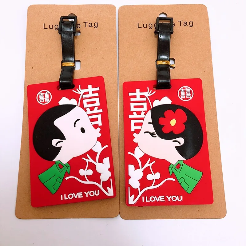 

bride groom PVC Travel Accessories Luggage Label Straps Suitcase Name ID Address Tags Baggage Boarding Tag Luggage Tags