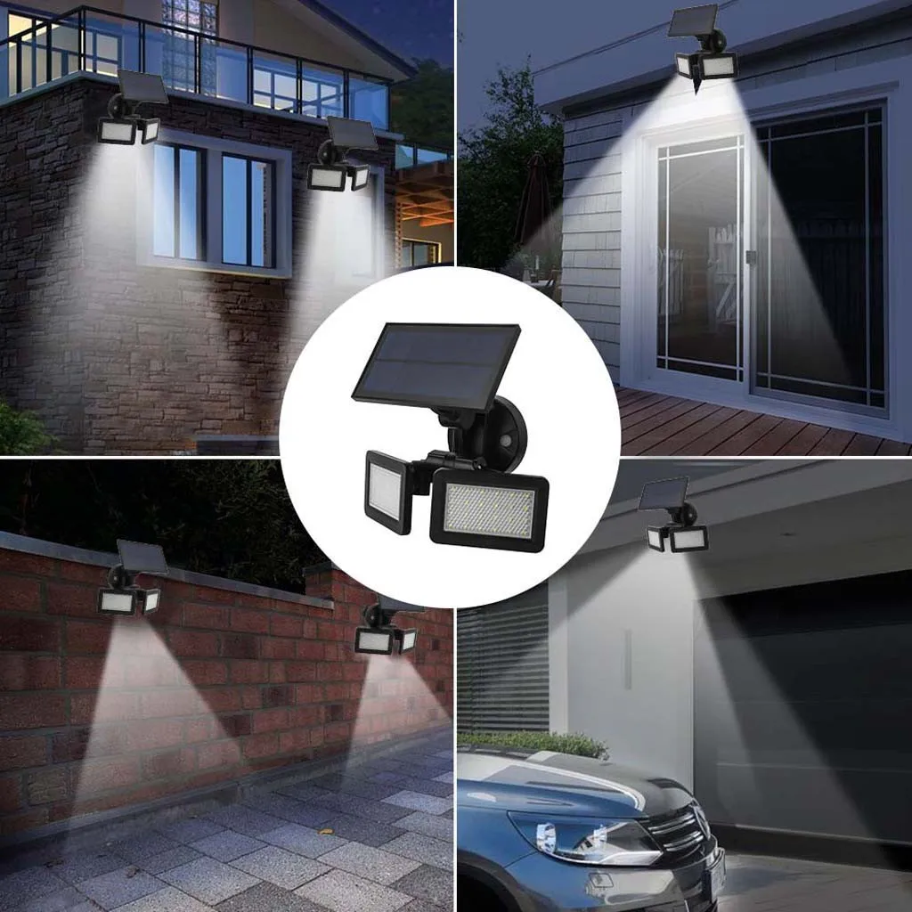 

48LED Solar Wall Light Waterproof Dual Head Sensor Outdoor Garden Landscape Solar Powered Lamps Dual Head Street Security Lamp