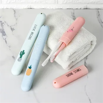 

Portable Toothbrush Cover Holder Outdoor Travel Hiking Camping Toothrush Cap Case Protect Storage Cute Box 1pc