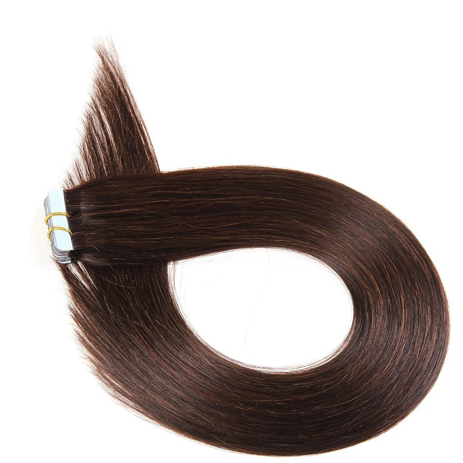 Али BEAUTY волосы на Клейкой Ленте имитирующей кожу на Клейкой Ленте Пряди человеческих волос для наращивания 20 шт./компл. бразильские прямые