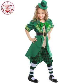 

Ireland Girls Green Dress Ireland Holiday Party Cosplay For Kids Brithday Gift Halloween Costume