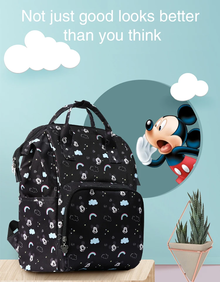 Disney сумка для подгузников, мам сумка для подгузников многофункциональная большая емкость Водонепроницаемый рюкзак уход за ребенком