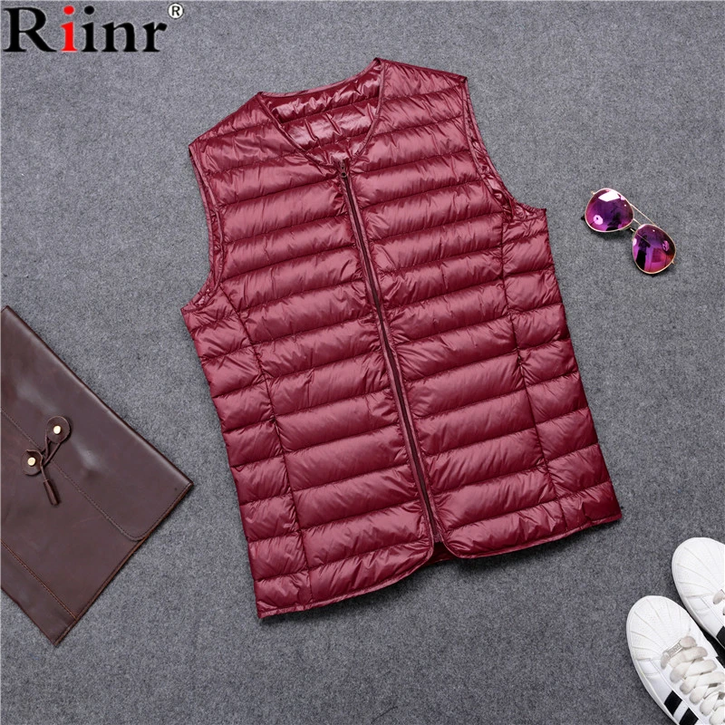 Riinr 2017 Fashion New Arrival Vest Autumn And Winter Outwear High Quality Casual Ultralight V-Neck Duck Down Sleeveless Jacket Riinr 2017 Fashion New Arrival Vest Autumn And Winter Outwear High Quality Casual Ultralight V-Neck Duck Down Sleeveless Jacket