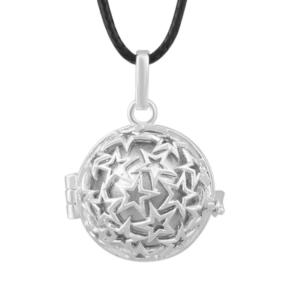 Angel Caller Floating Locket Baby Bola Star Pendant Necklace Harmony Chiming Ball Pendants Fashion Jewelry Wax Leather K95N20 5