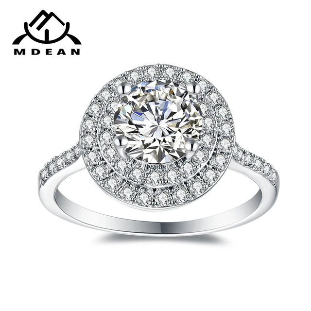 MDEAN White Gold Color Engagement Rings For Women AAA Zircon Jewelry Fashion Wom MDEAN White Gold Color Engagement Rings For Women AAA Zircon Jewelry Fashion Wom