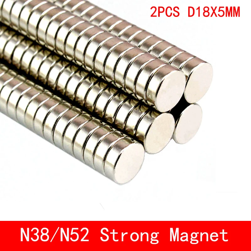 

2pcs/lot Super Strong Rare Earth Disc 18mm x 5mm Permanet Magnet Round Neodymium Magnet N52 N38 18*5MM surface plate nickel