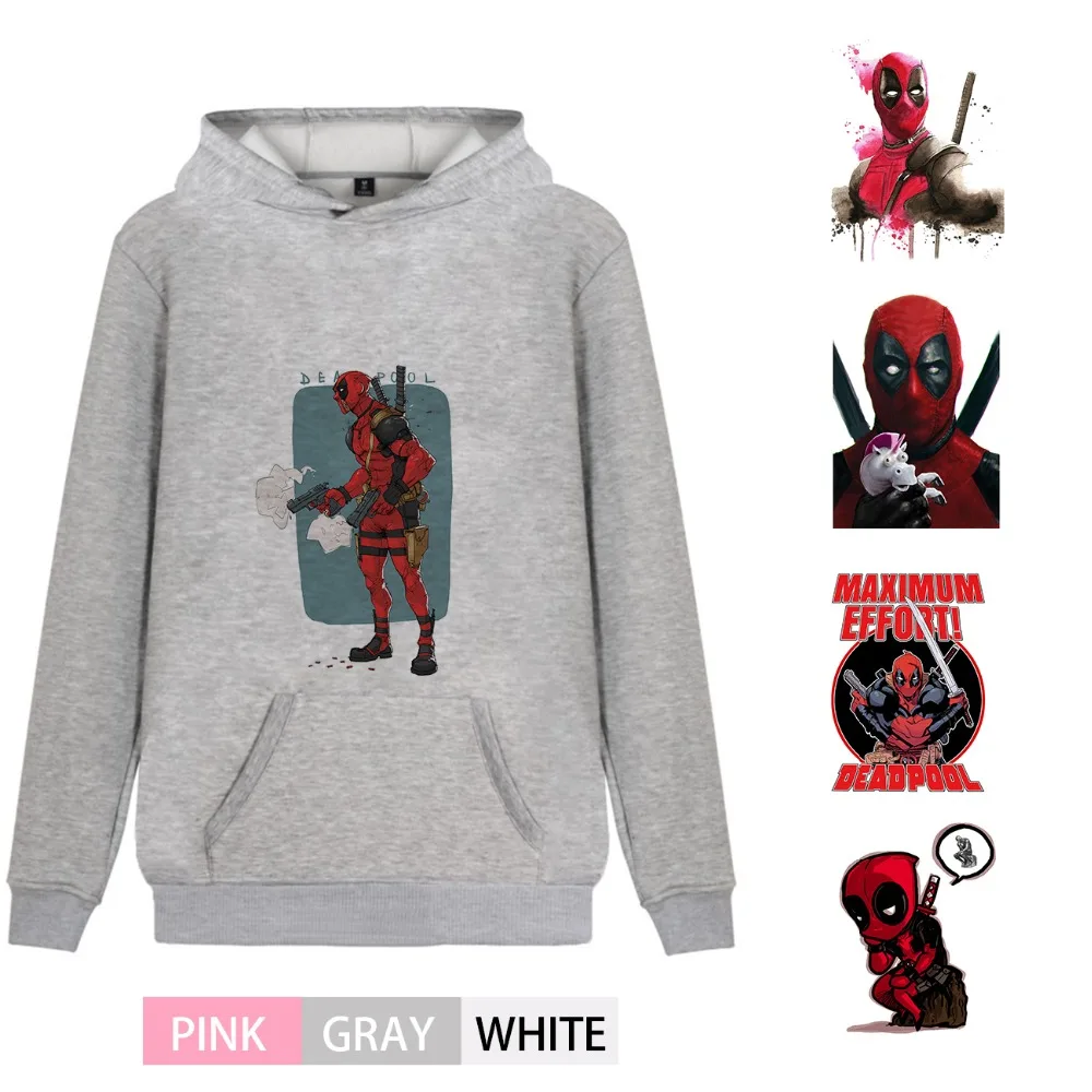 

Marvel Avengers Graffiti Deadpool Fashion Fleecy Men/woman pink Hoodie Kangaroo Pocket Casual Teen Jersey A193291