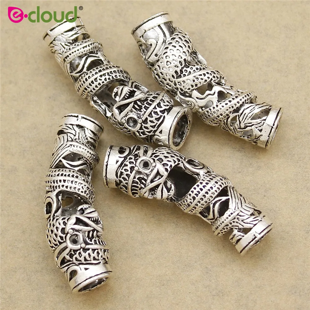 5pcs/lot Norse Viking Dragon Beard Bead Rasta Dreadlocks Beads Braid Hair Head Dress Clip Pin